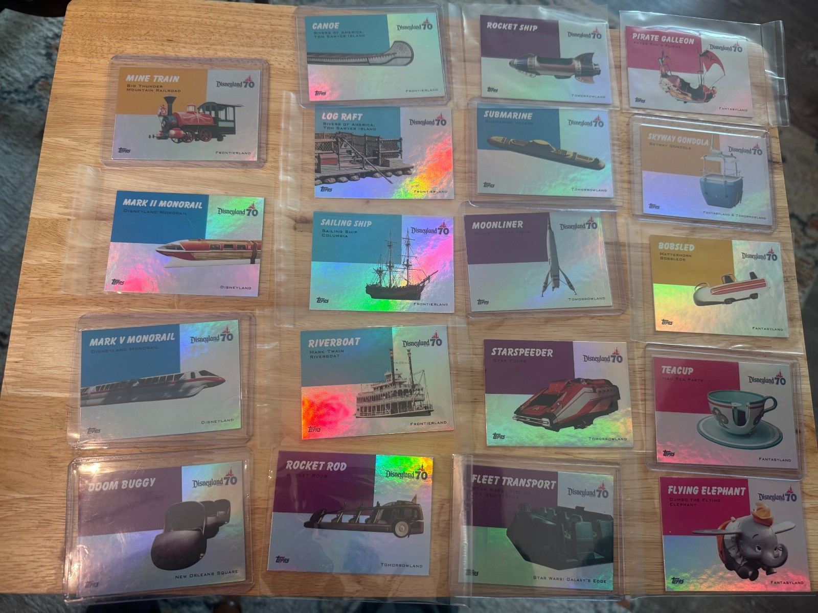 2025 Topps Disneyland 70 Anniversary RAINBOW FOIL Ride Vehicles - You Choose