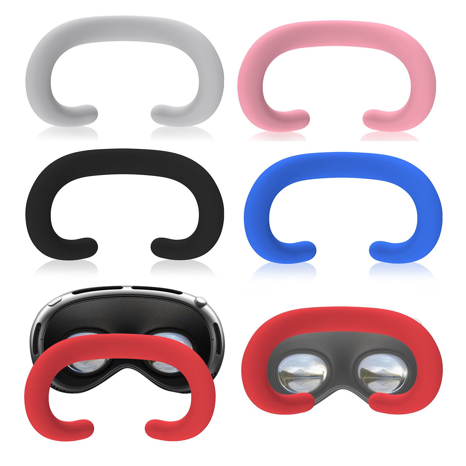 Silicone Eye Face Mask Sweat and Dust Resistant Pad For Vision Pro VR Glasses