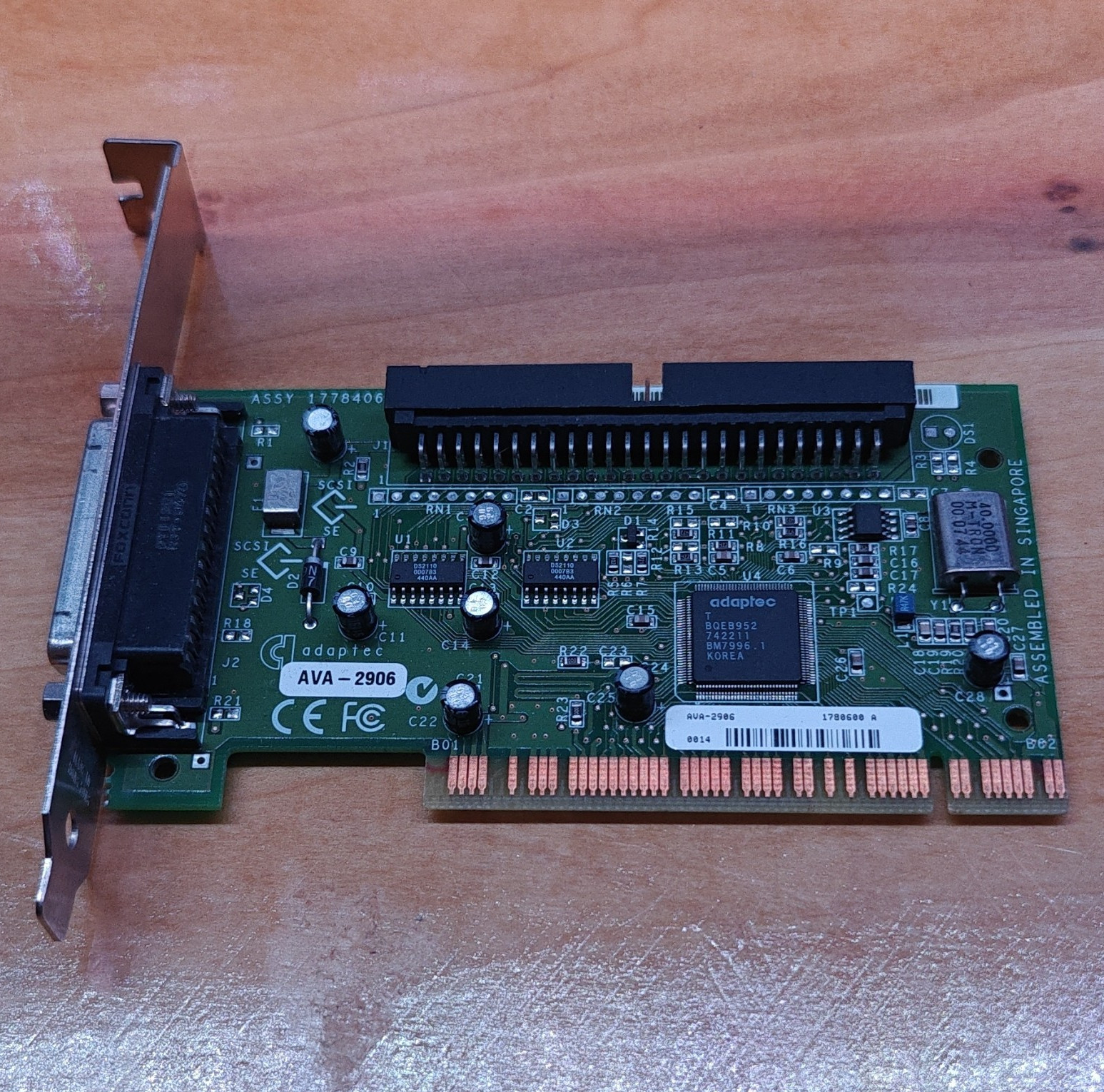 Adaptec AVA-2906 50 Pin SCSI 32-Bit PCI Controller Card - Untested