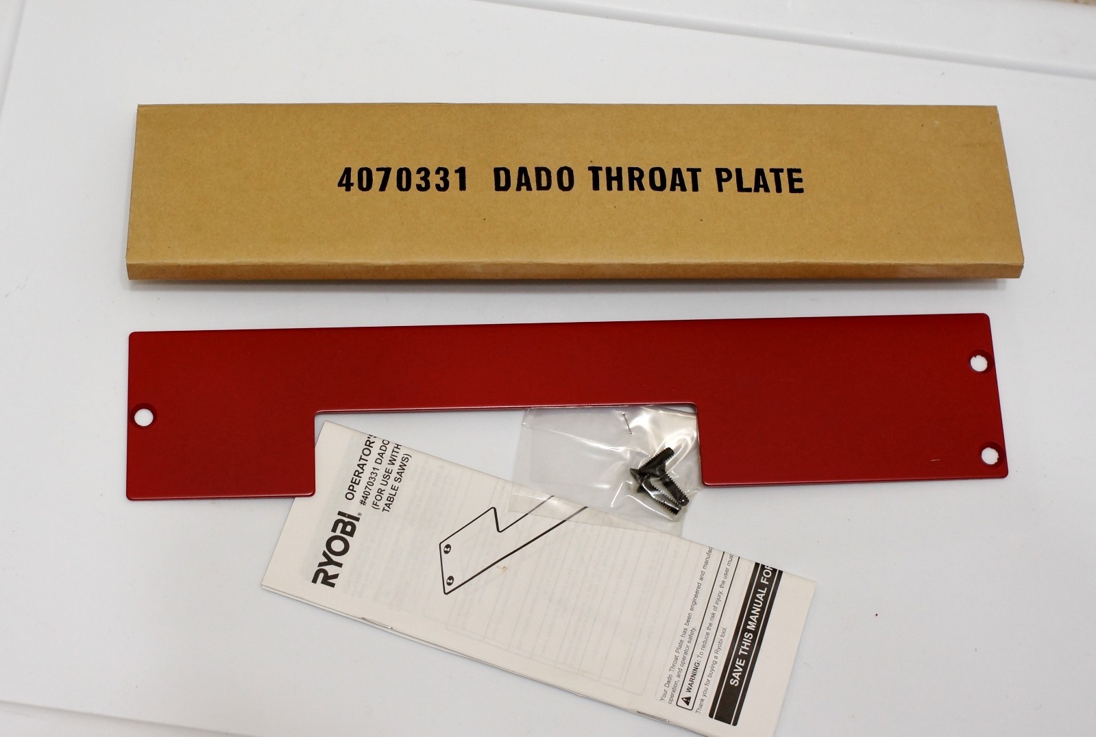 OEM Ryobi BT3100/BT3100 10" Table Saw Metal Dado Throat Plate