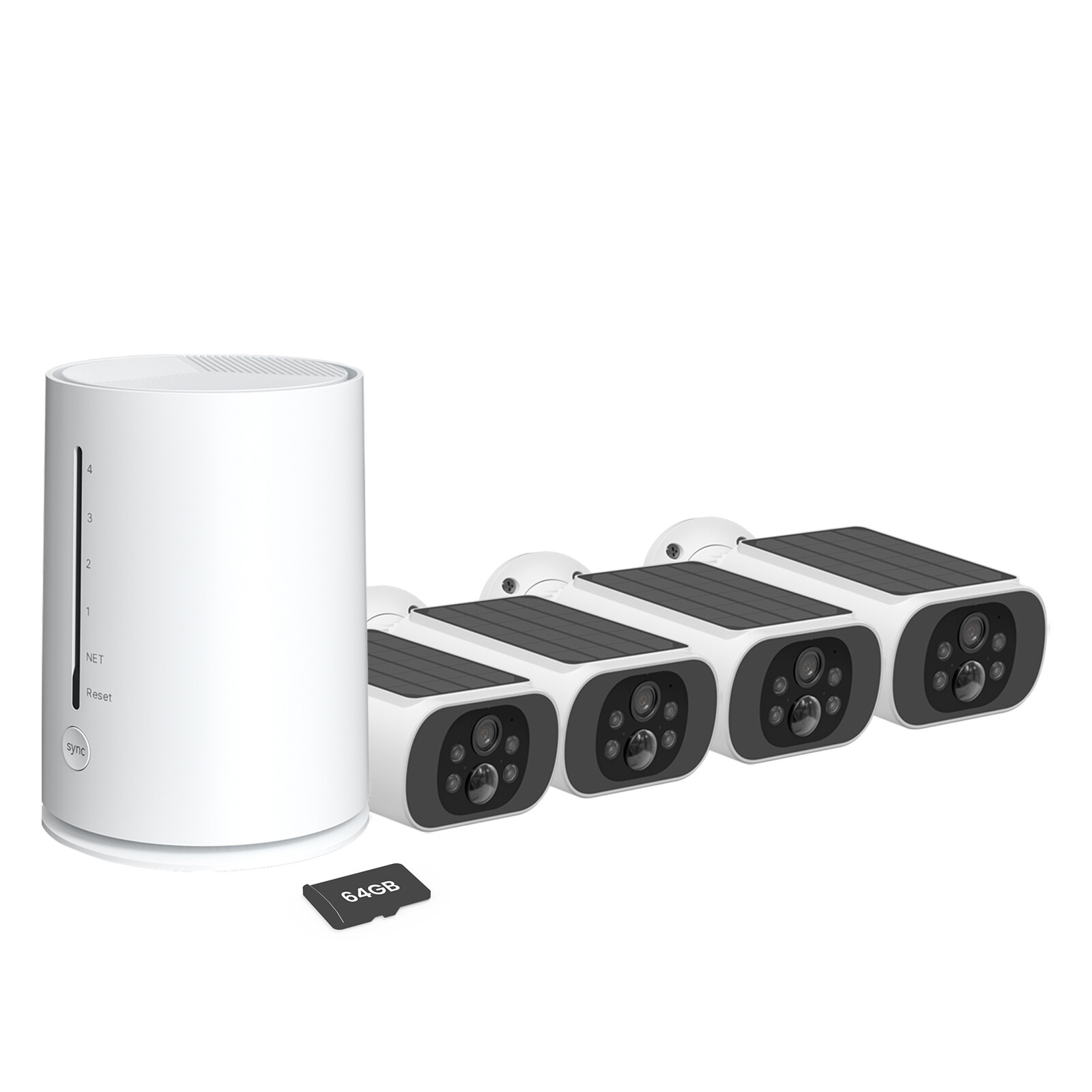 4MP Wireless Security Camera System Solar CCTV Spotlight W/ 64GB SD Card