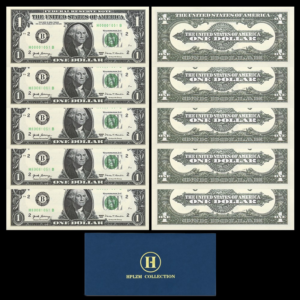 10pc $1 US Dollar Souvenir Banknote W/ UV & Serial Number Paper Money Collection
