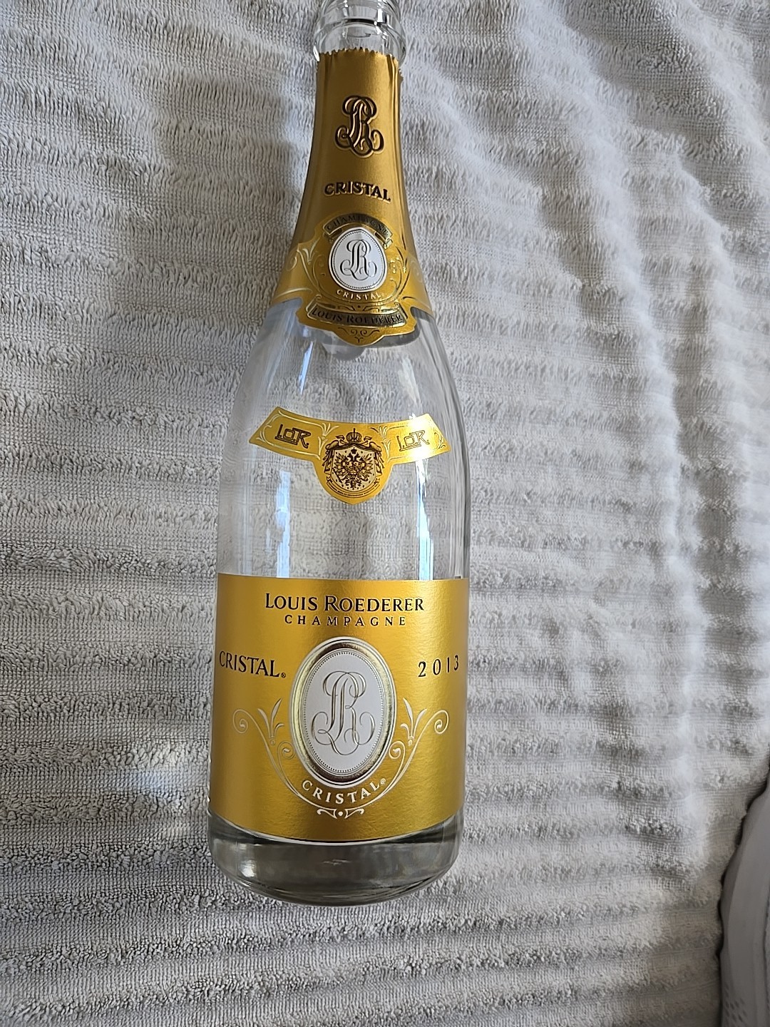 1 EMPTY Louis Roederer Cristal Champagne Empty Bottle 750 ML 2013