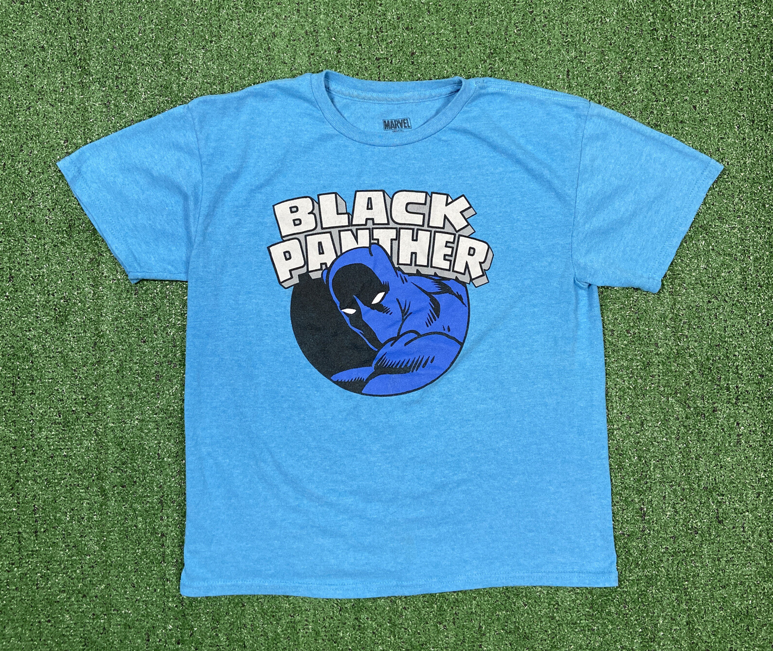 Marvel Black Panther Boys Size Large Light Blue T-Shirt