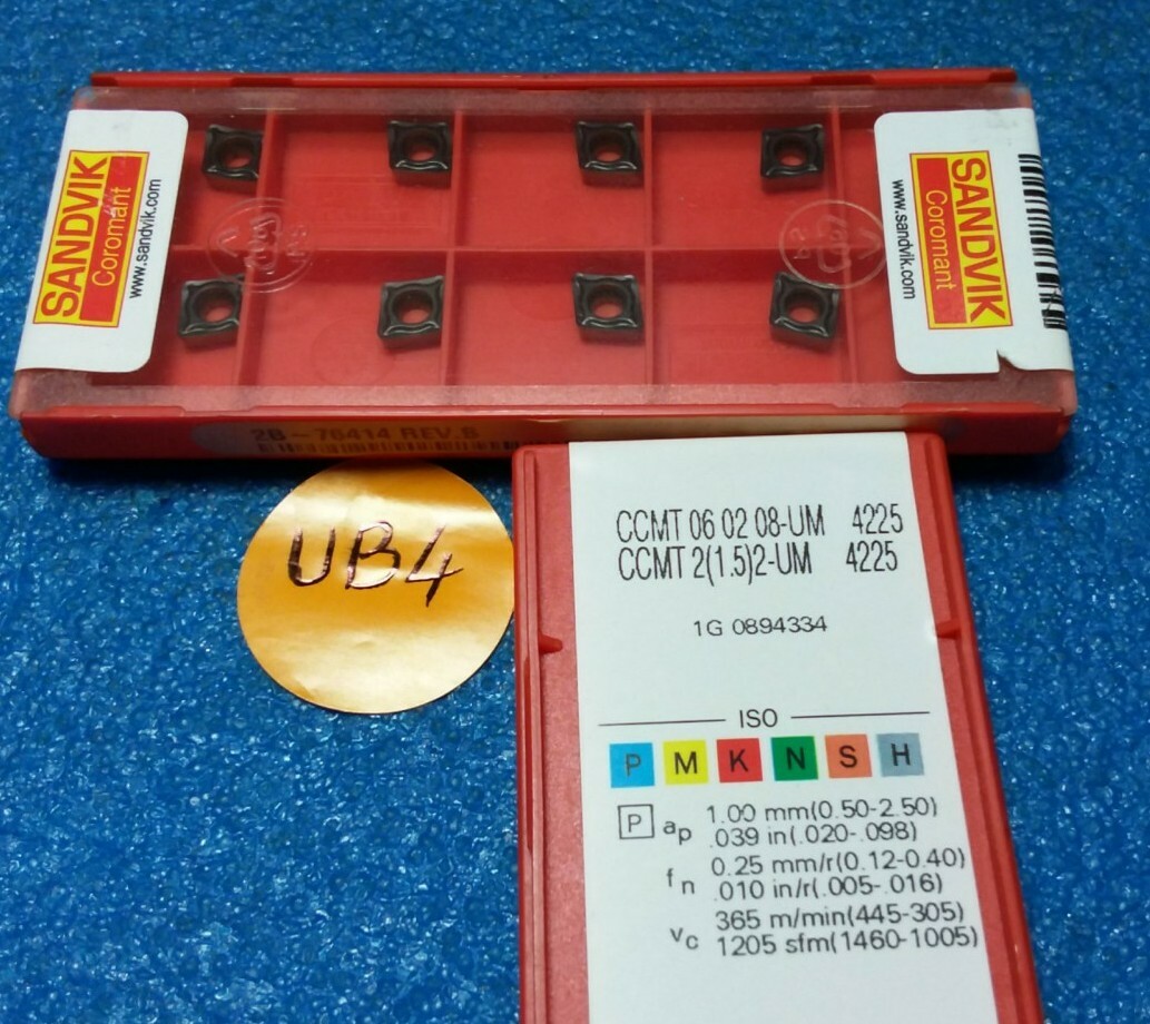 SANDVIK   CCMT 06 02 08-UM   CCMT 2(1.5)2-UM  4225   CARBIDE INSERTS  10 PCS