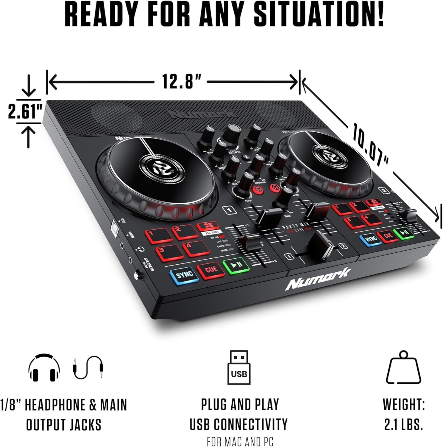 Compact DJ Controller with Integrated Audio Interface