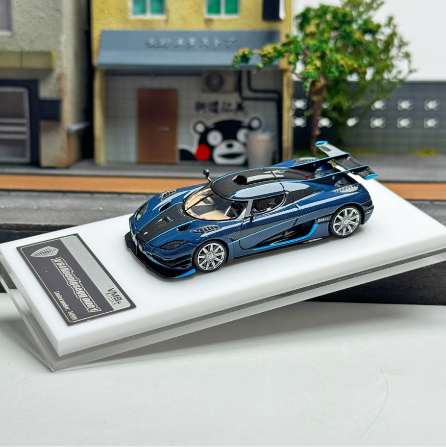 VBM 1/64 Scale Blue Carbon One 1 Super Racing Sports Resin Model Car Gifts