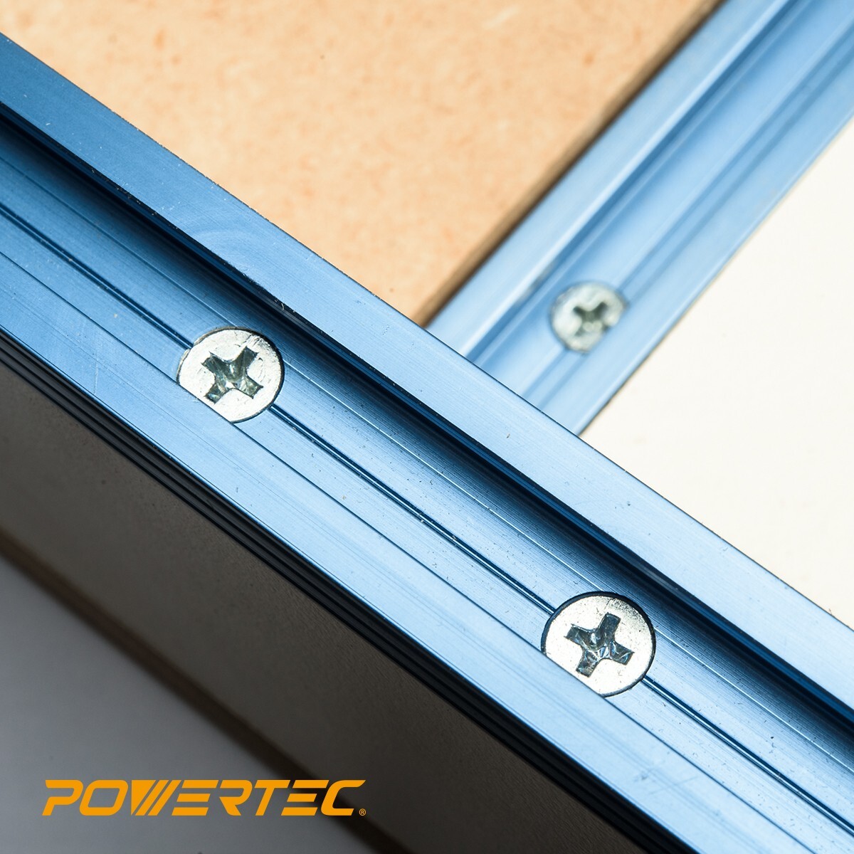 POWERTEC 71886 2 Pcs Double-Cut Profile Universal T-Track (48") Combo Set