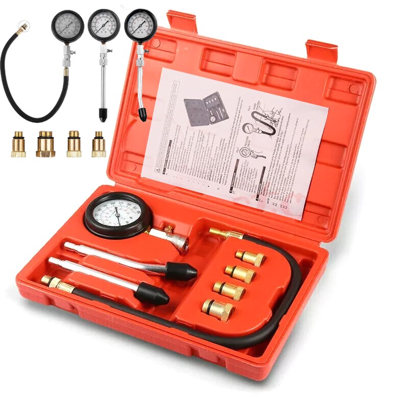 Cylinder Leak Down Tester Petrol Engine Compression Leakage Detector Tool Kit US