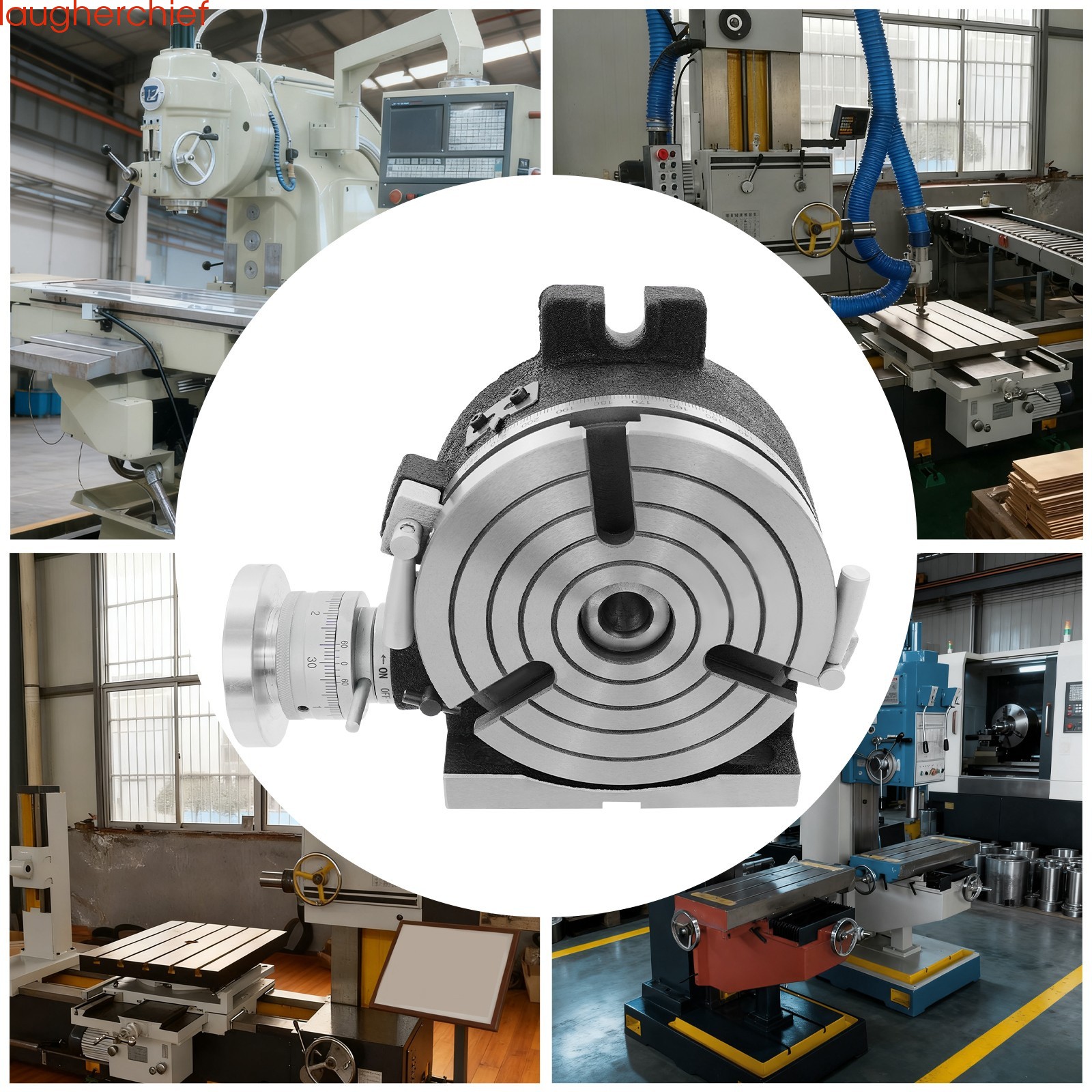 Precision-Adjustable Rotary Table, 3 T-Slots Rotary Table for Milling Machine
