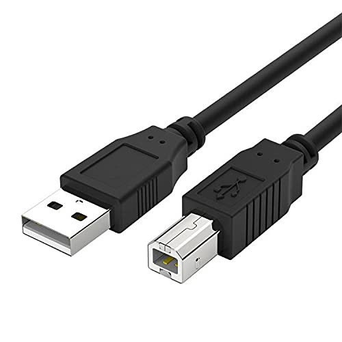 MIDI Controller USB Cable B Cord Compatible 3 meters, Black