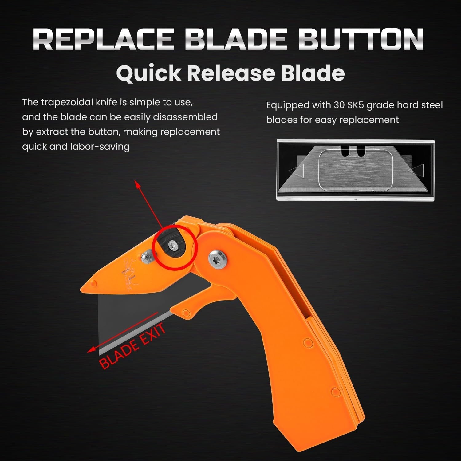 6-Pack Folding Utility Knife Set - Quick-Change Box Cutter for Versatile Use