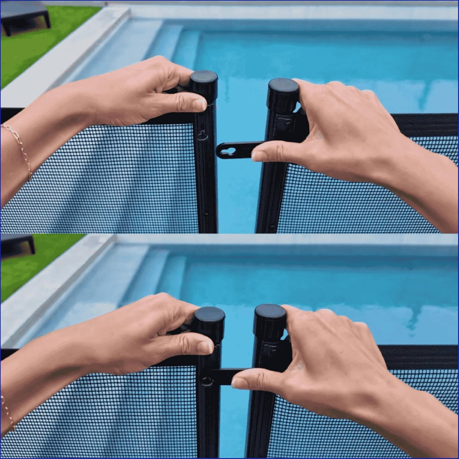 Quick Lock Pool Fence Latch, Push-To-Close, Black | Push-To-Close Latch Replaces