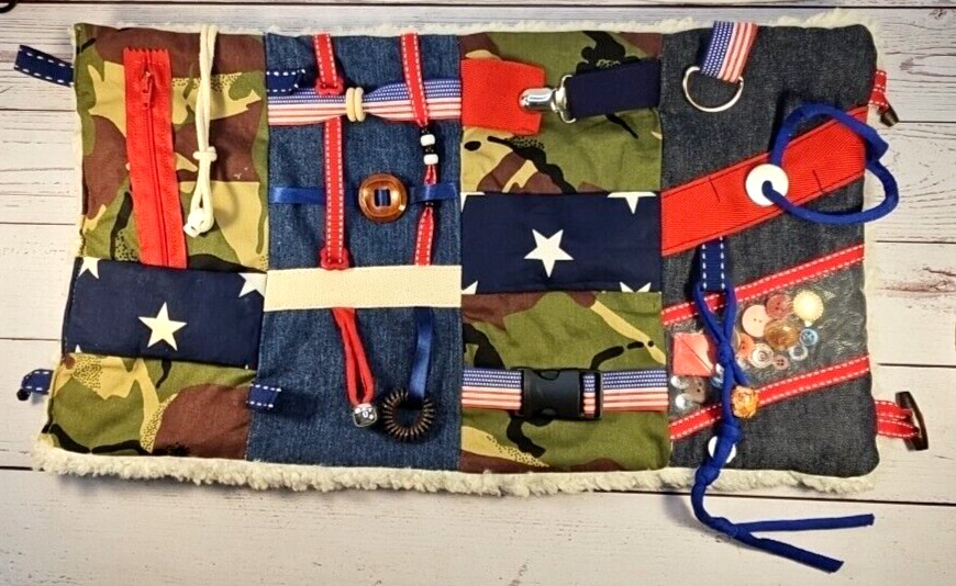 Handmade Fidget & Sensory Quilt for Alzheimer's, Dementia, Autism, ADHD, Anxiety