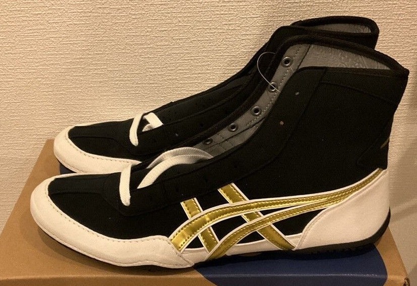 Asics Wrestling Shoes  EX-EO  1083A001 Black x Gold x White x White