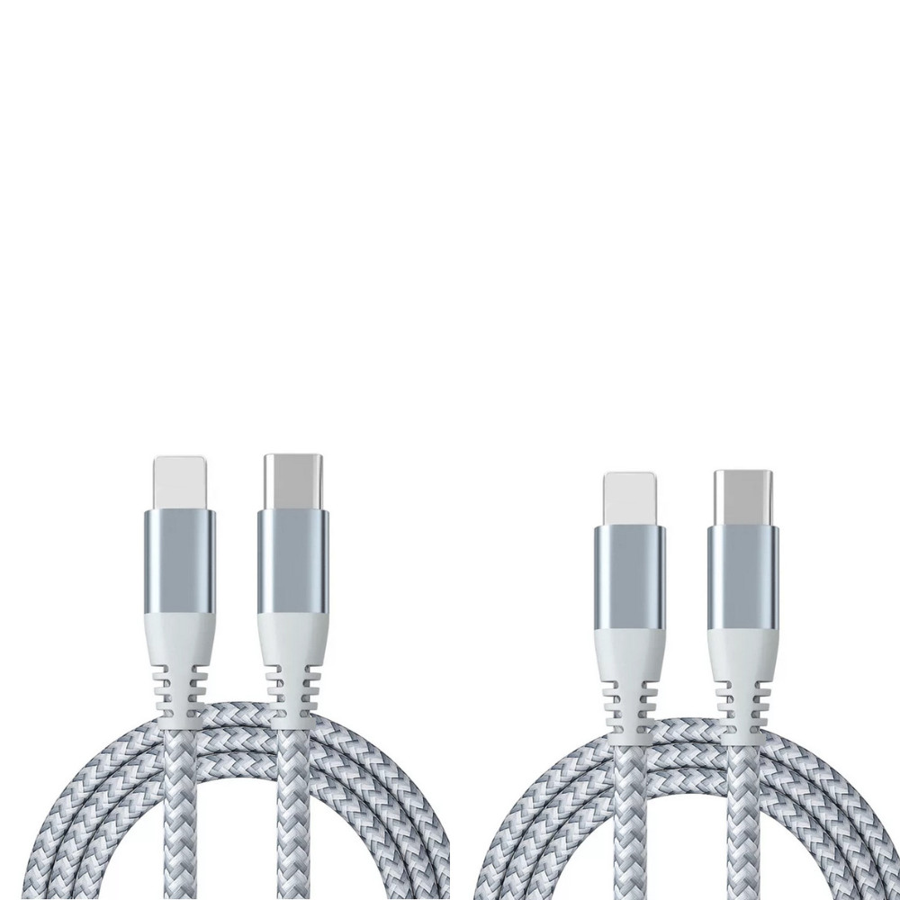 2 Pack 20W PD Fast Charger Dual Port Adapter Type C Cable For iPhone 14 13 12 11