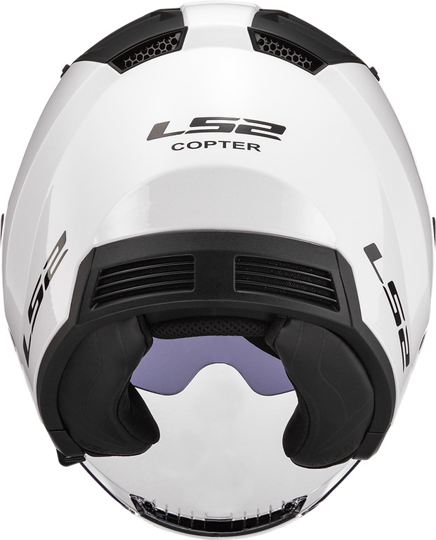 LS2 Copter Solid Open Face Motorcycle Helmet Gloss White XL
