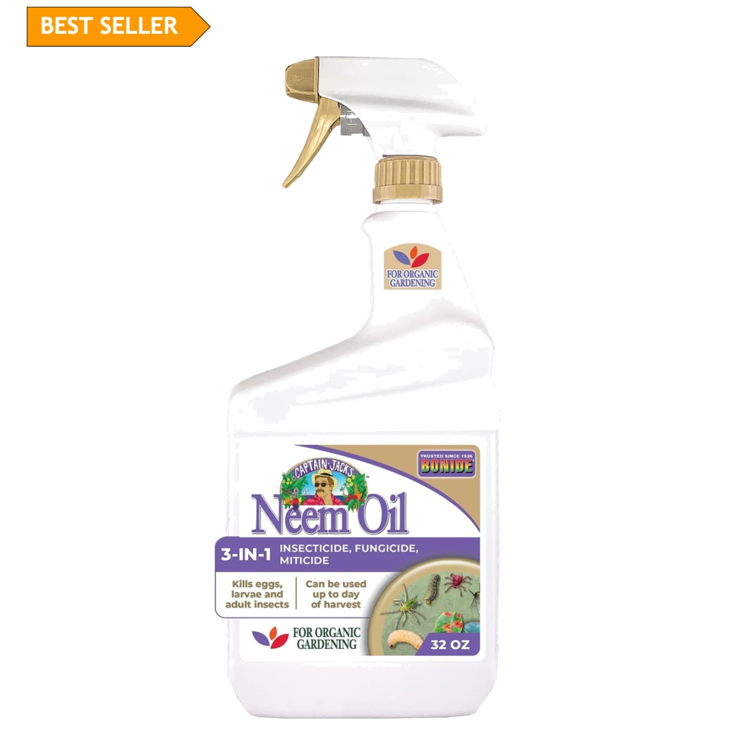 Multi-Purpose Neem Oil - 32 oz Ready-to-Use Spray for Organic Gardening