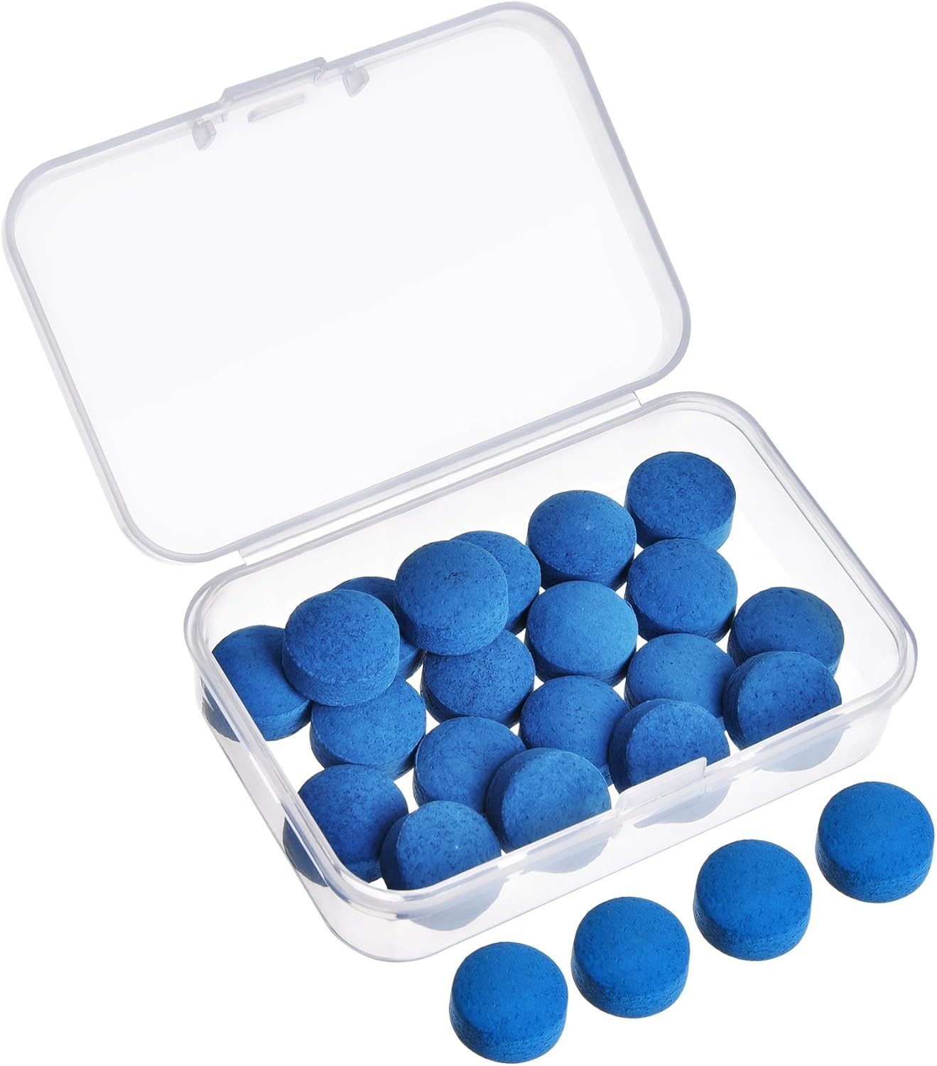 Billiard Cue Tips Replacement Kit - 20 Durable Leather Tips with Storage Case