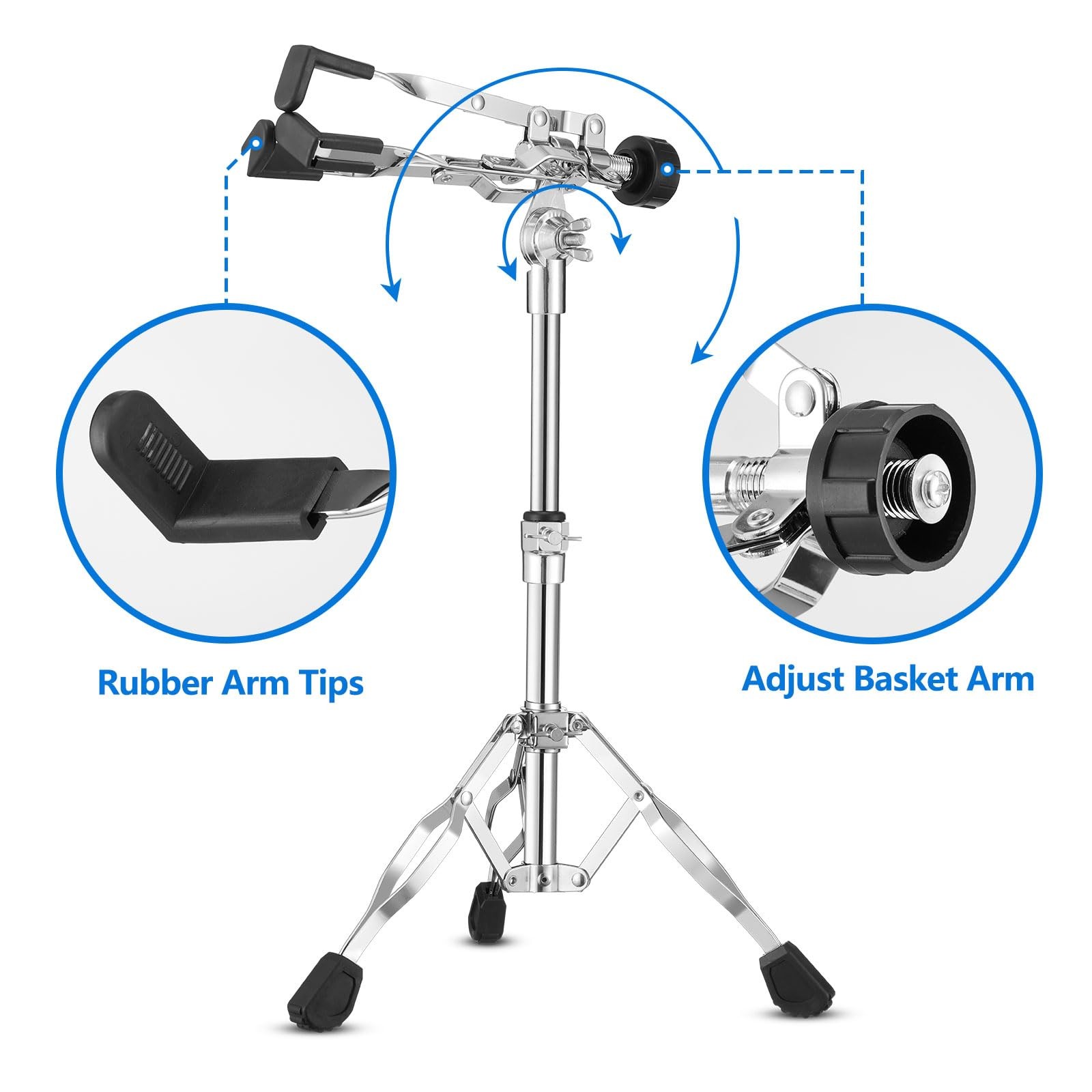 Double Braced Adjustable Snare Drum Stand Tripod For 1014 Inch Drum Set