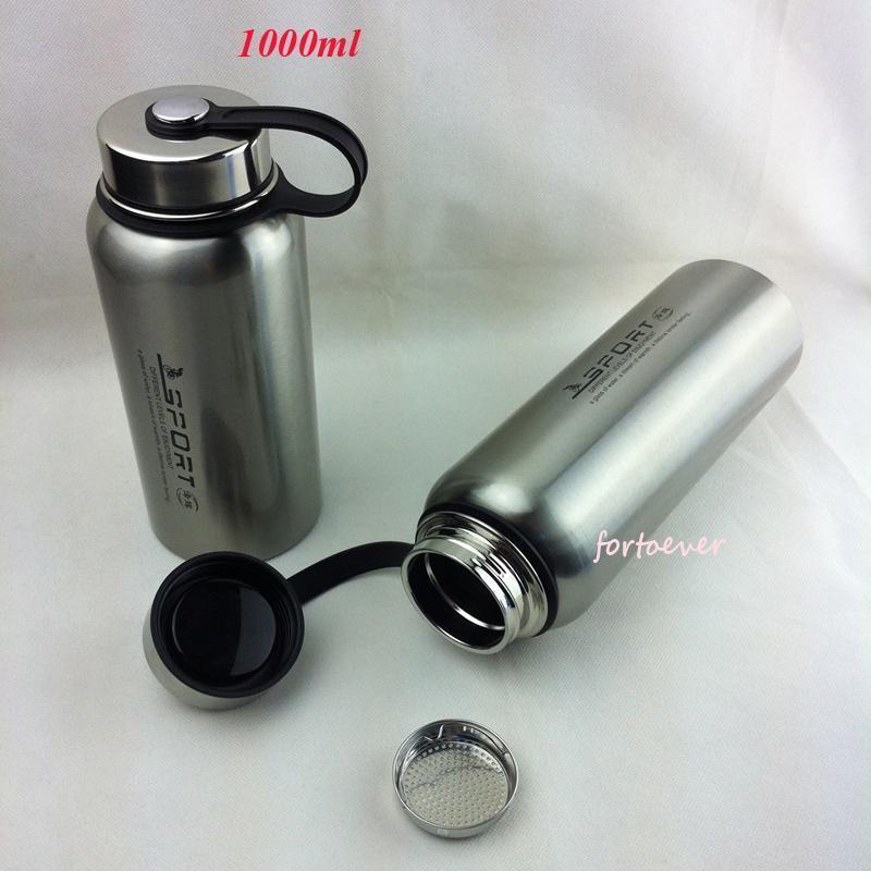 NICE 1pc Mug large 1000ml Stainless steel thermal Outdoor sports  water bottle