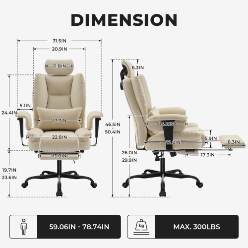 Office chair An ergonomic 200-kilogram PU genuine leather computer chair