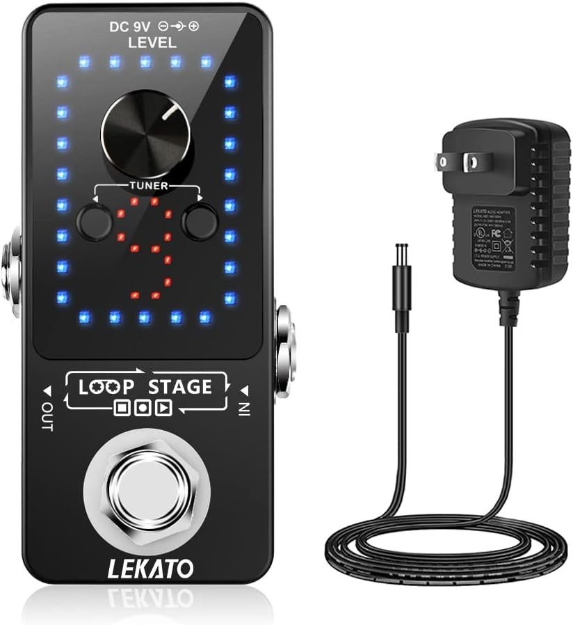 Guitar Looper Effect Pedal - 9 Loops, 40min Record Time, USB