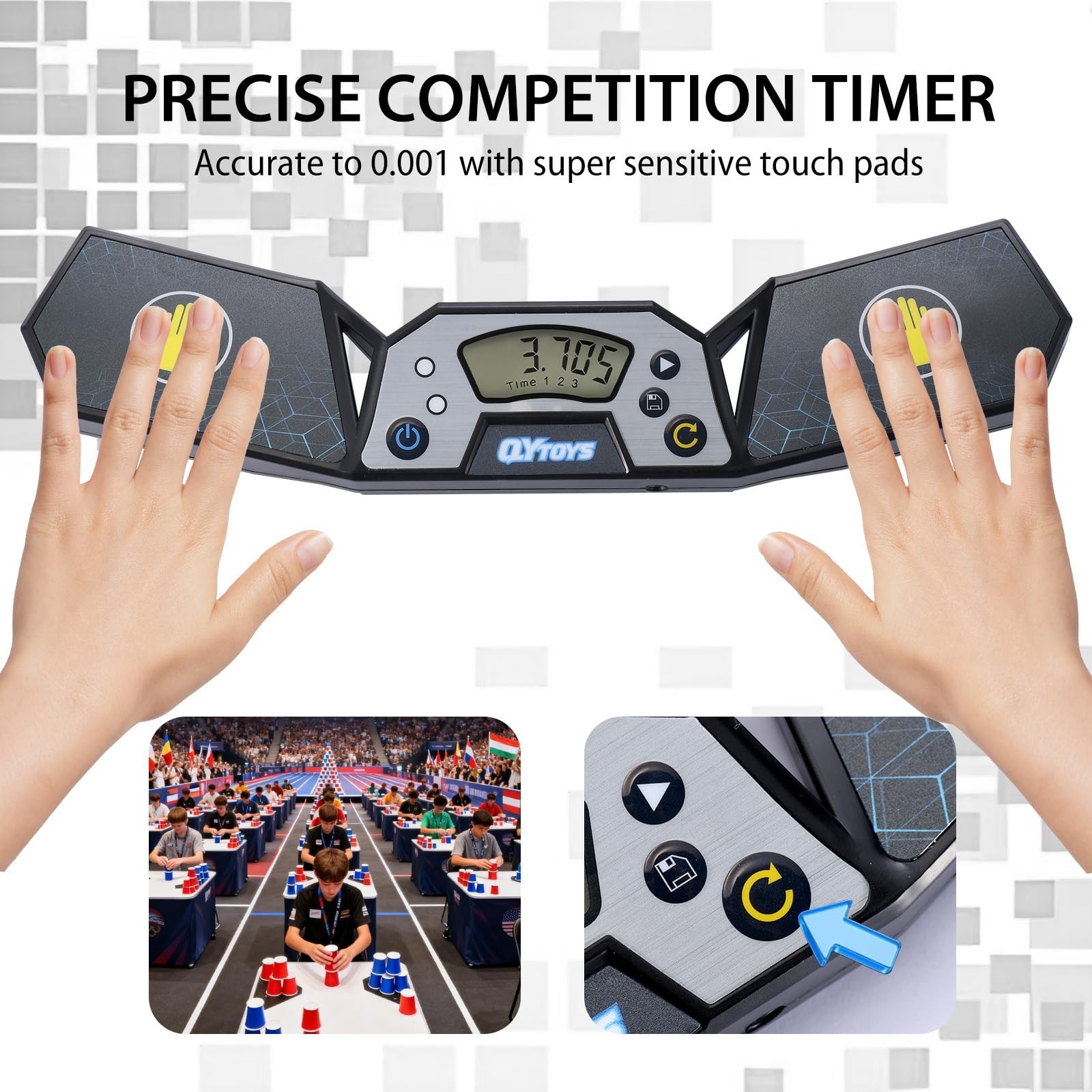 Professional Speed Cube Timer,Touch Control Timer with Display, Cube Race Sta...