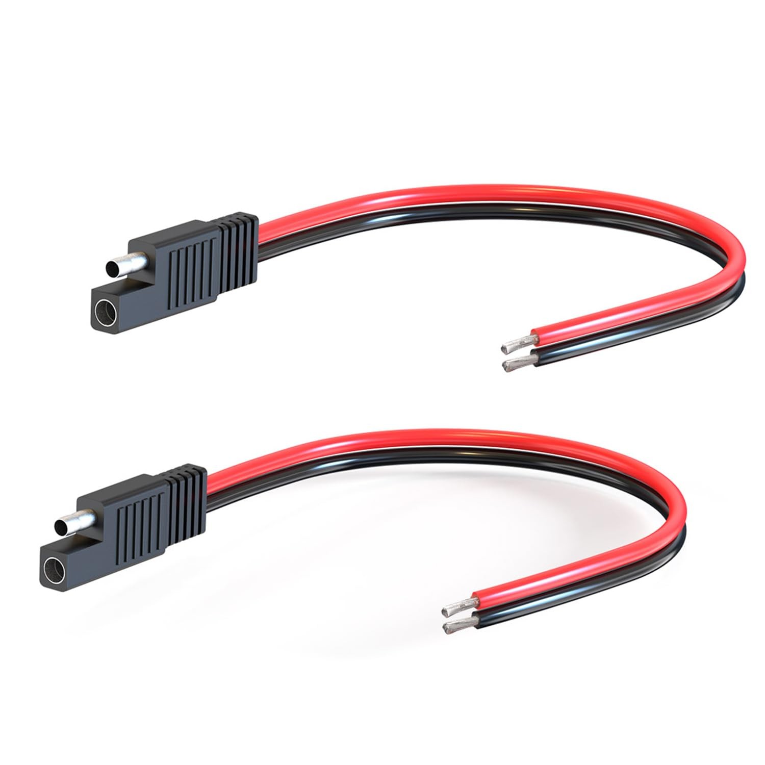 2 Pack 1Ft 2 Pin SAE Connector Cable 14AWG for Solar Panel Car Motorcycle
