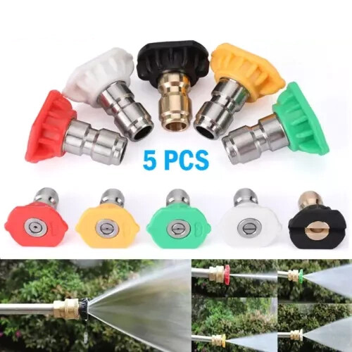 5PCS Quick Connect 1/4" Set Pressure Washer Spray Tips Nozzles High Power