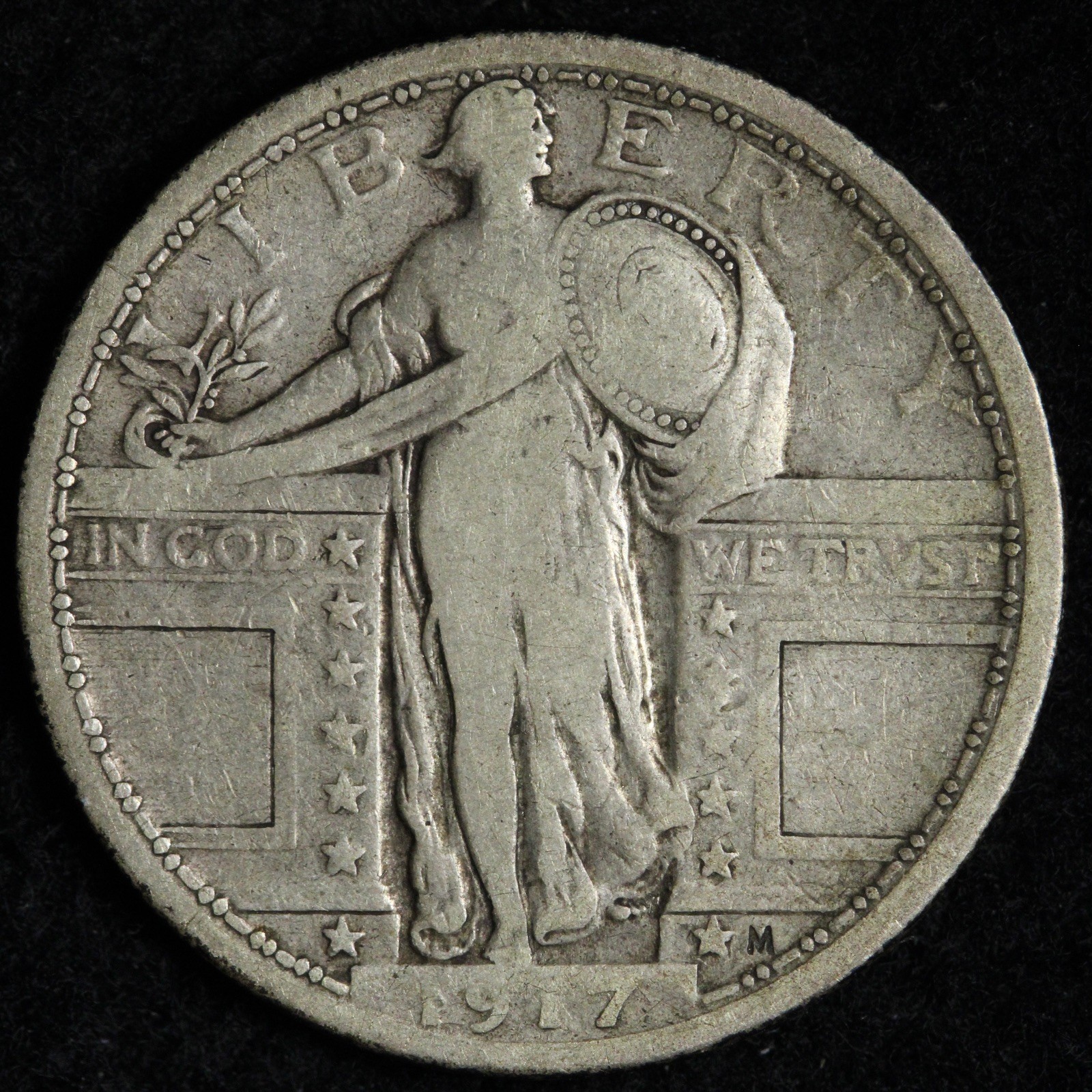 1917 TYPE 1 Standing Liberty Silver Quarter VF/XF E356 JDEM