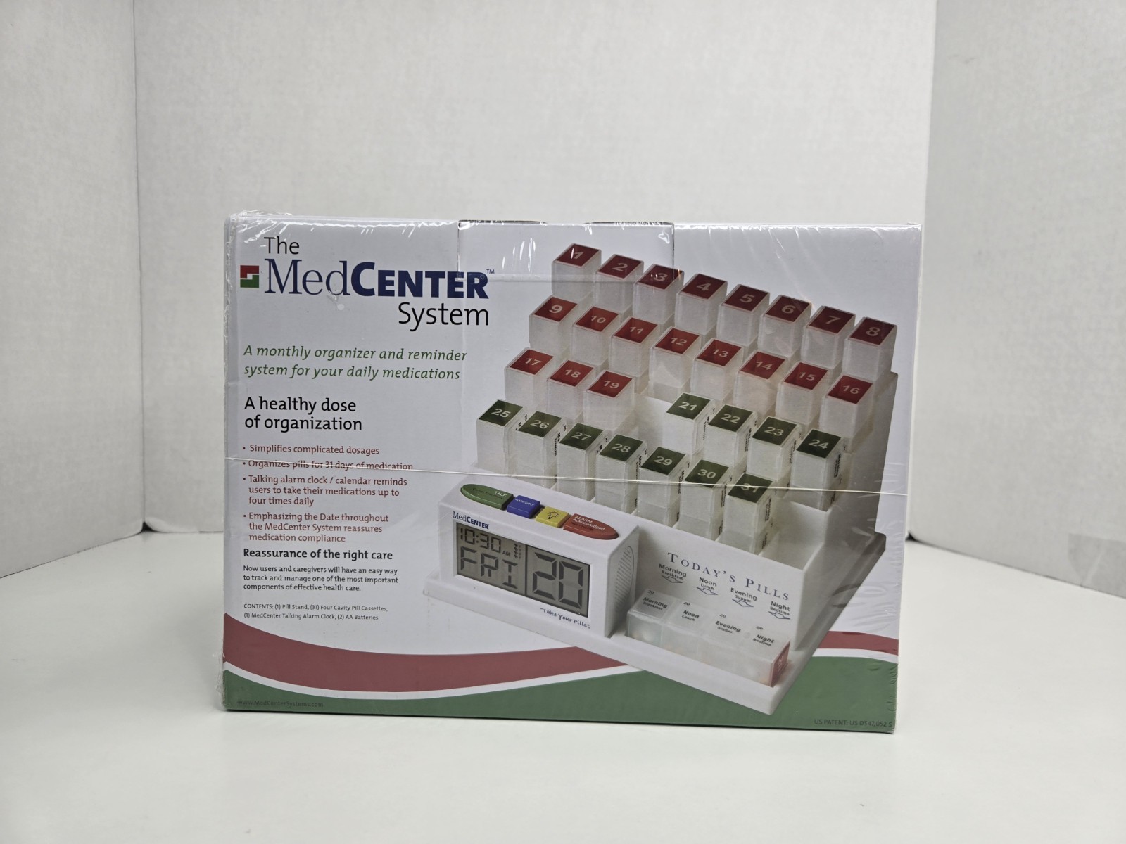 MedCenter System 31 Day Pill Dispenser Organizer w/ Alarm Reminder NEW