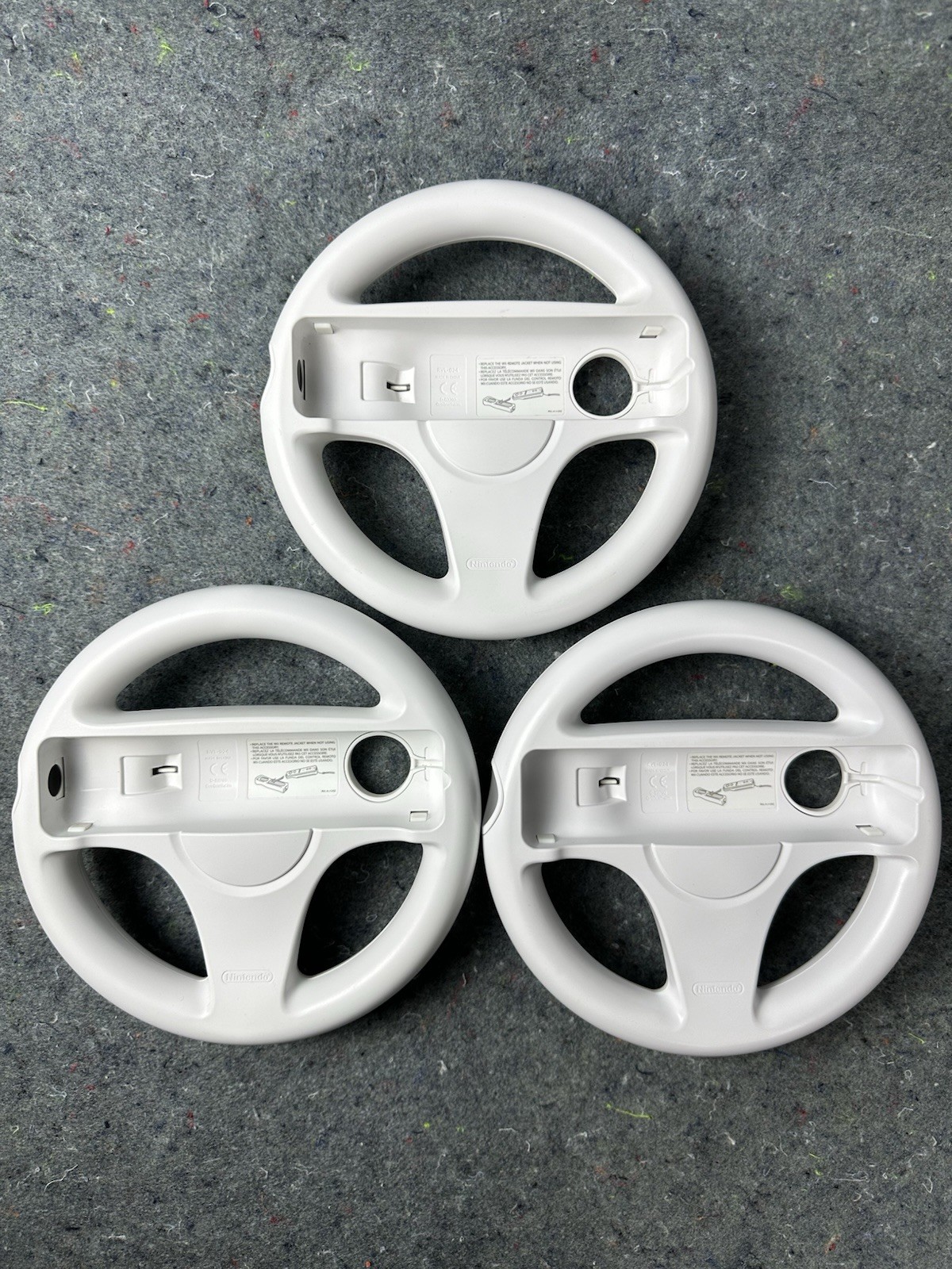 Nintendo Wii Steering Wheel Controller Attachments Bundle of 3 White