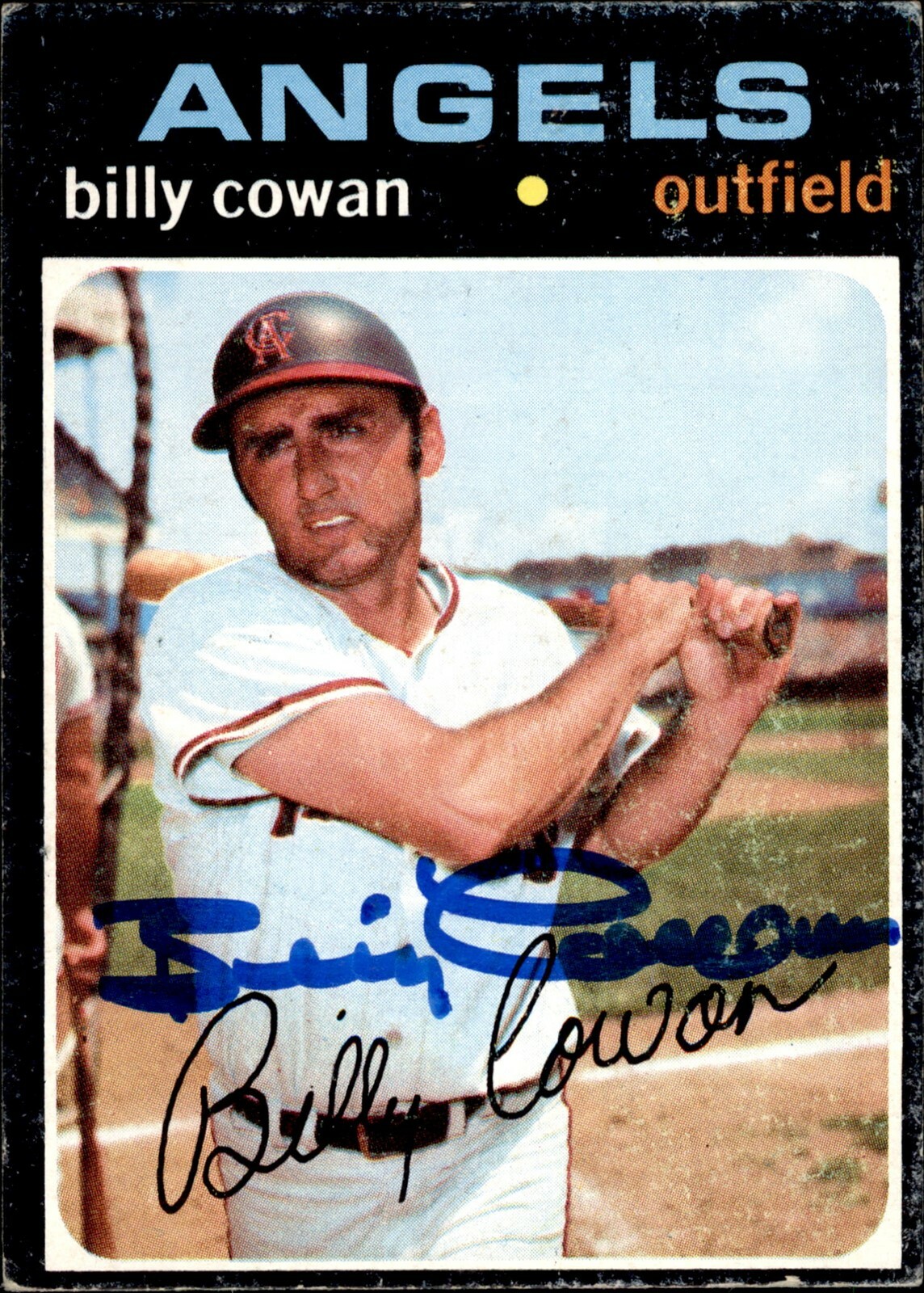 Billy Cowan Signed 1971 Topps #614 Autographed Angels 75026
