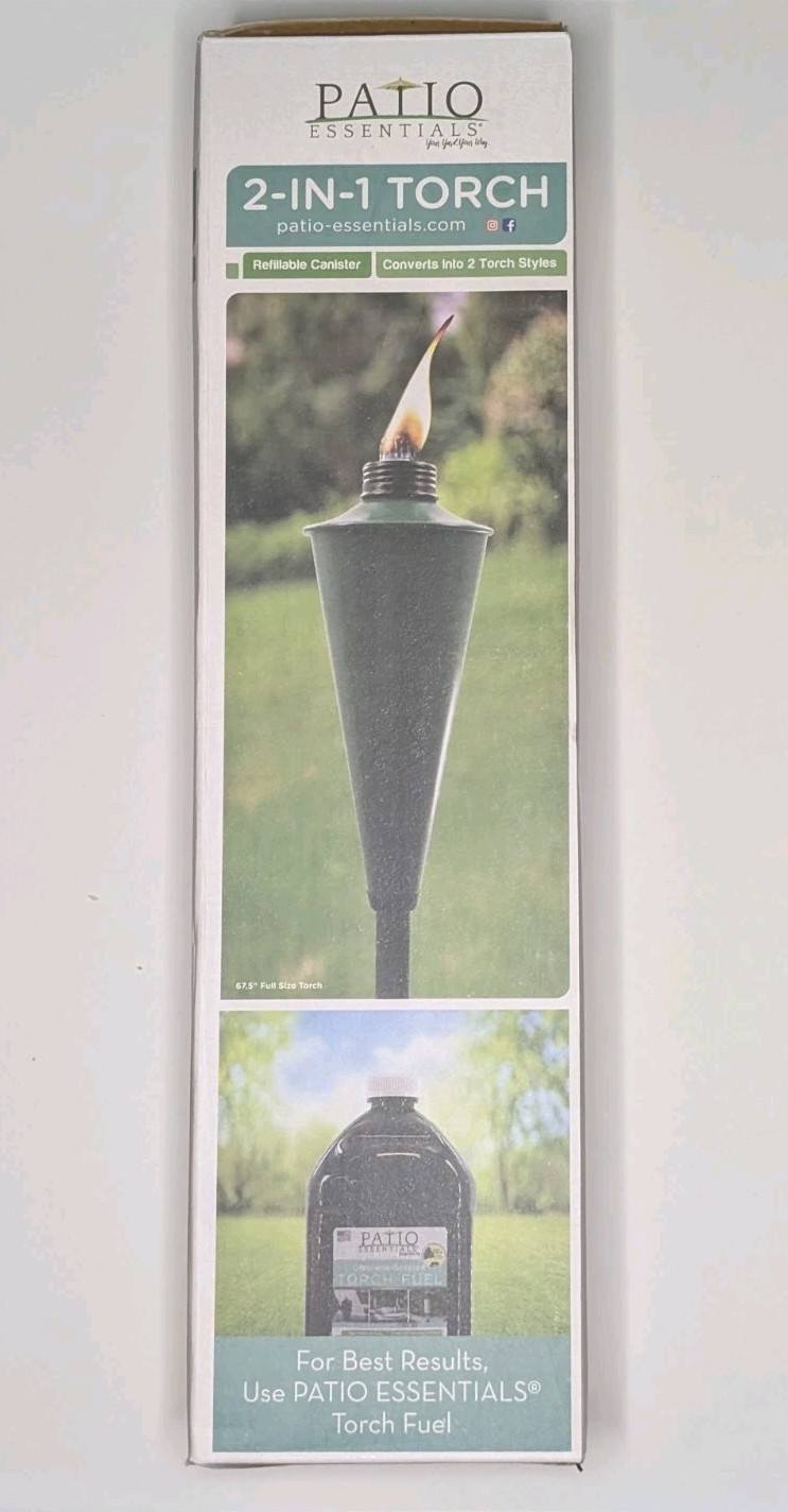 Green, Cone-Shaped 2-in-1 Torch from Patio Essentials