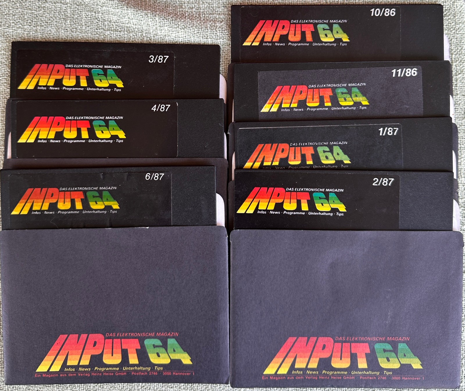 INPut, 7 x Original Floppy Disks & 1x Electronic Magazine 4/87, Used