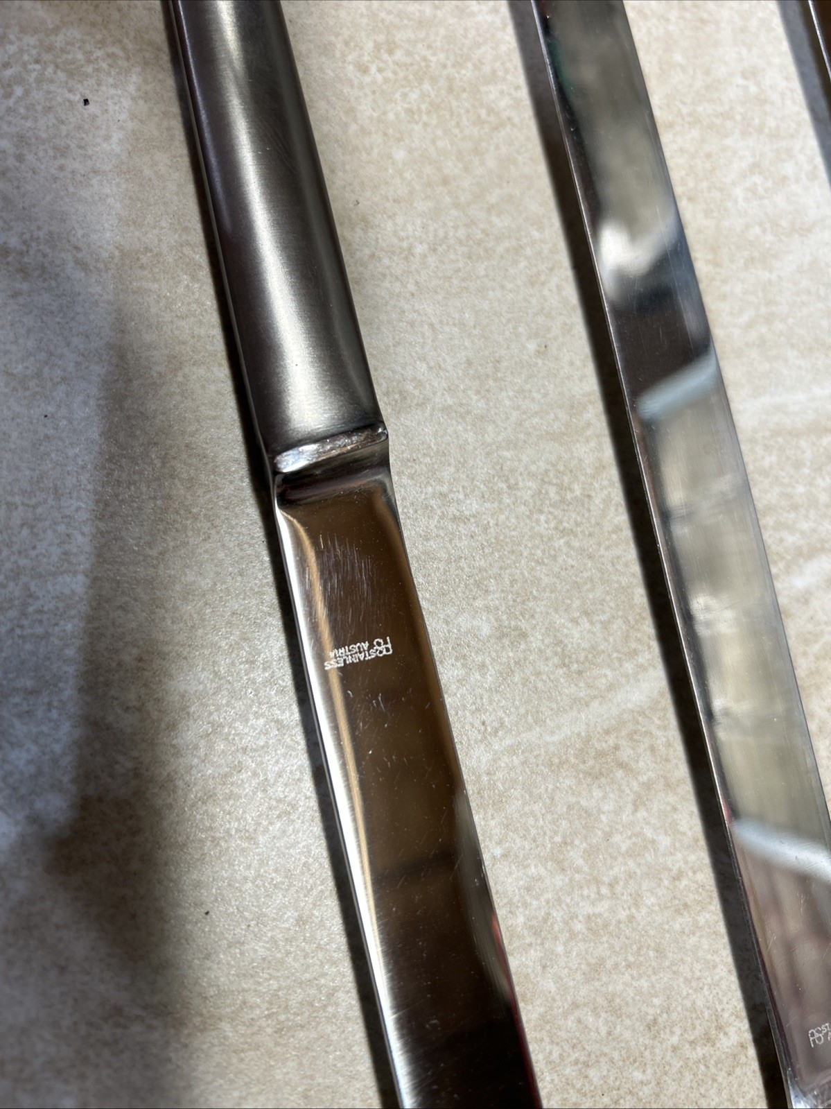 Vtg. Austrian Guild Stainless Steel 7 pc. Carving Knife Set MCM w/ custom case