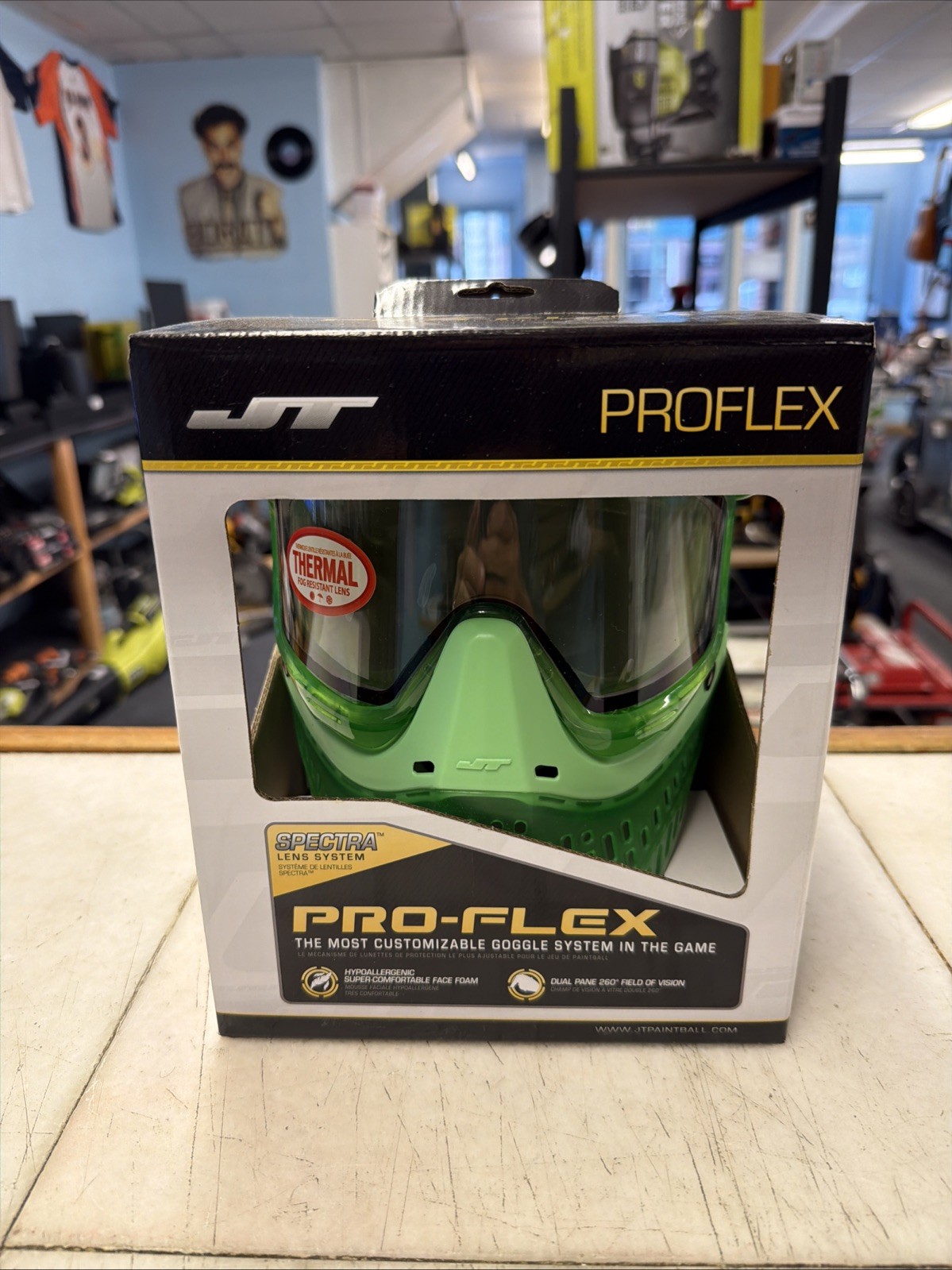 JT ProFlex Paintball Mask Goggle System Custom Birthstone Ice Peridot
