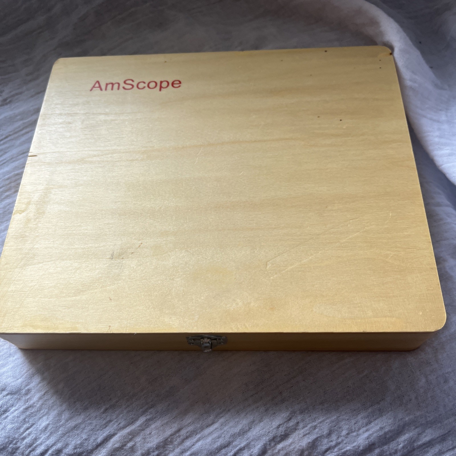 AmScope Glass Prepared Microscope Slides Set for Biological Lab in Wooden Case