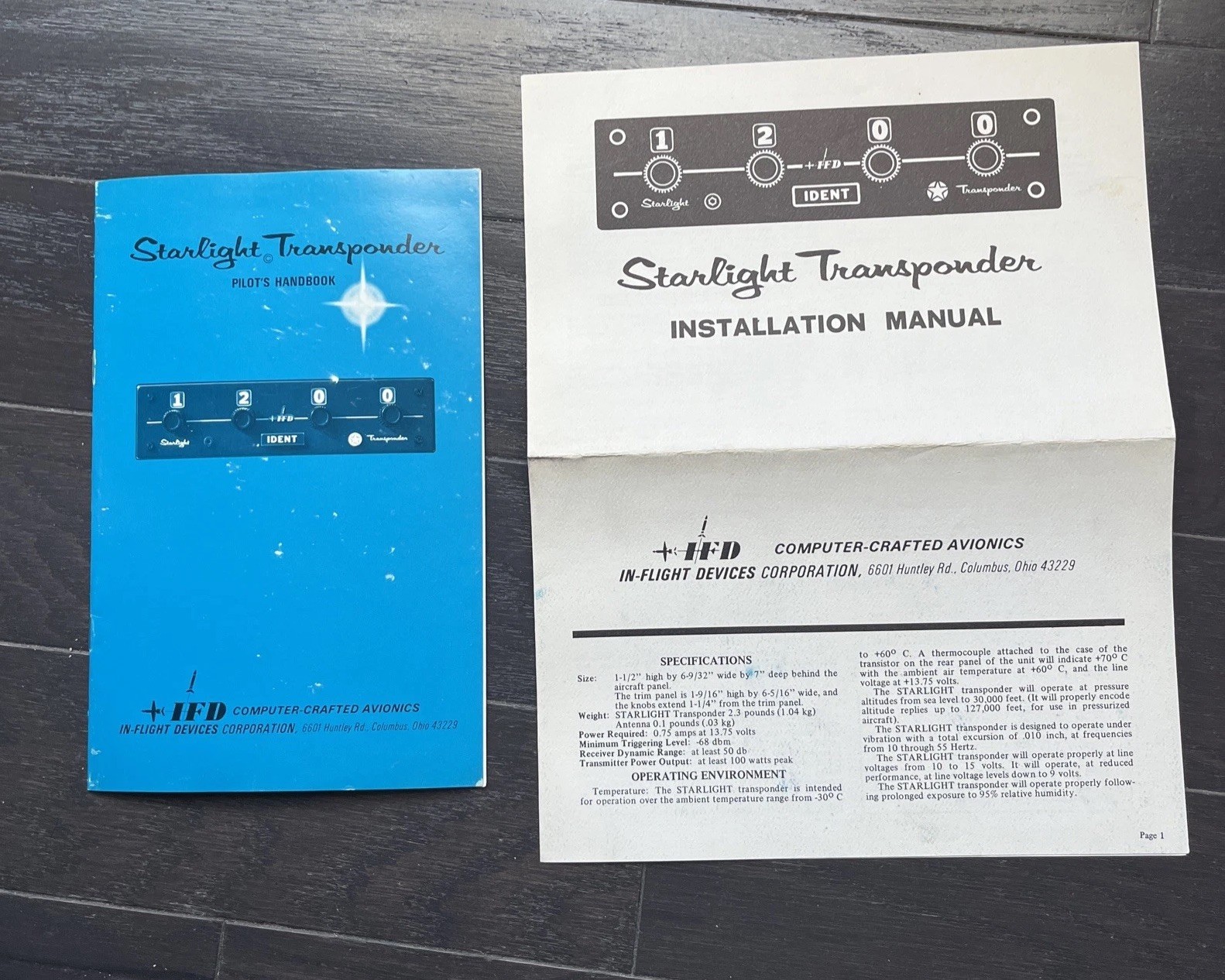 IFD Starlight Transponder Pilot’s Handbook  & Installation Manual