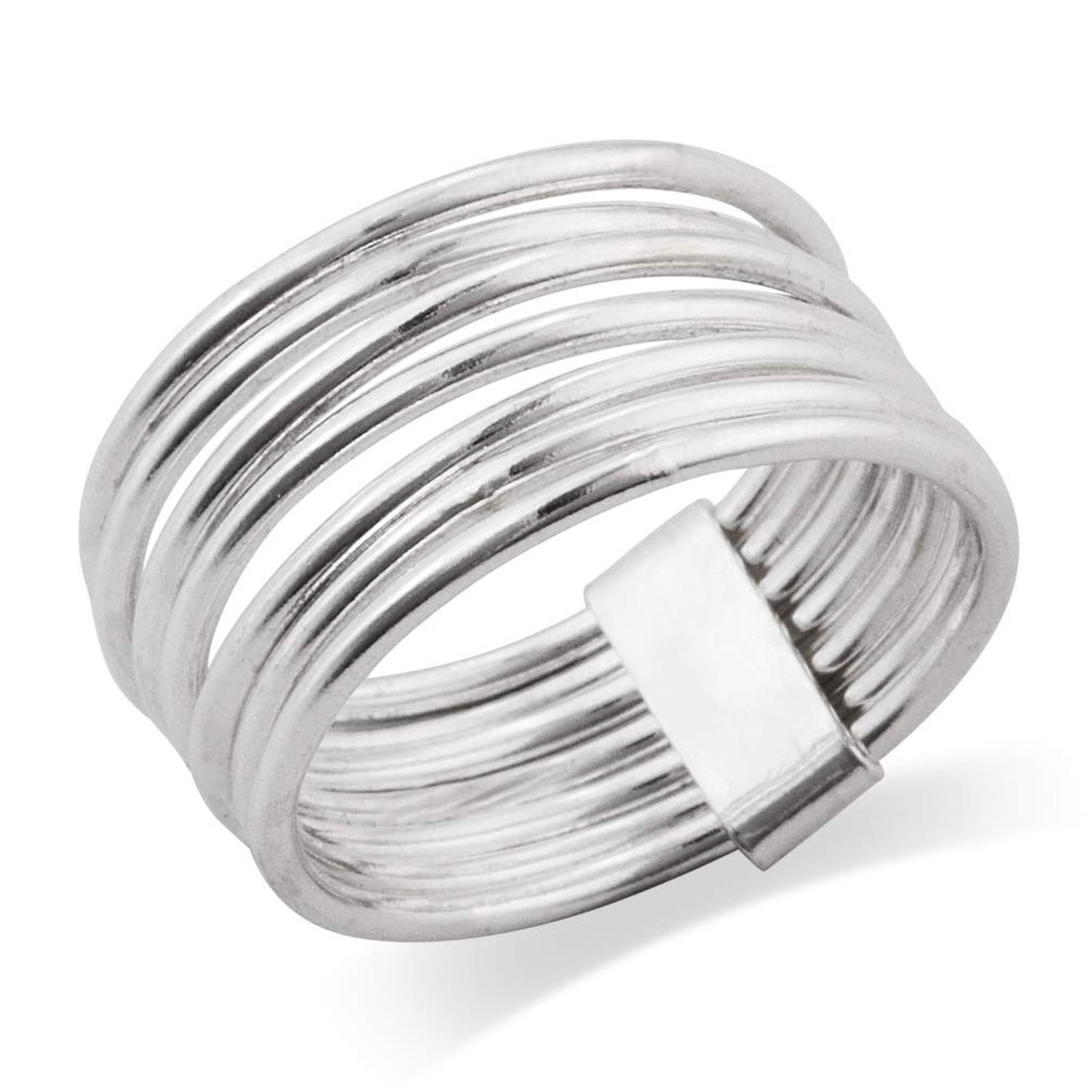 Mimi 925 Sterling Silver 7 Day 7 Band Stacked Stacking Band Ring 10