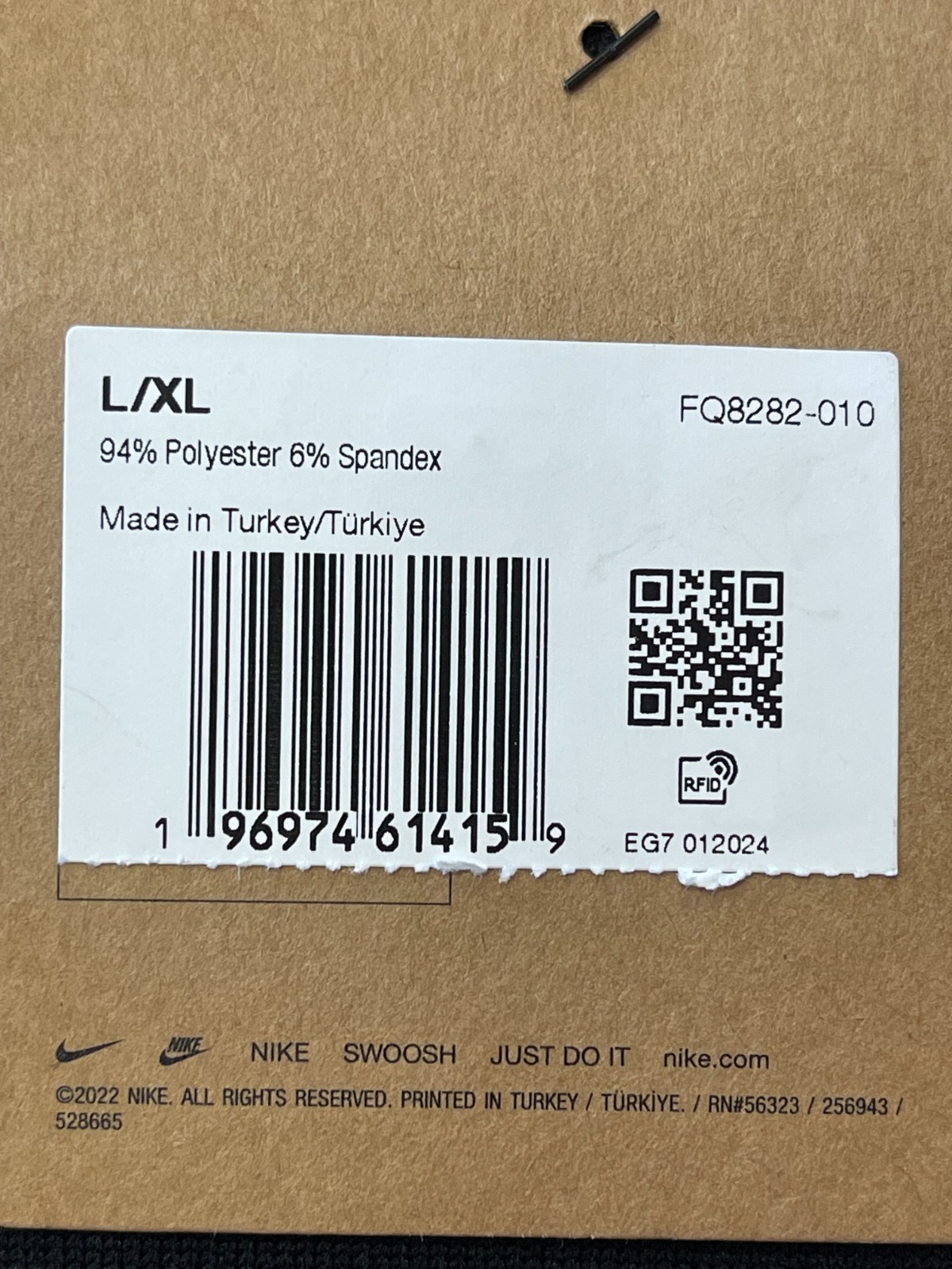 Nike- Cut Socks Black L/XL