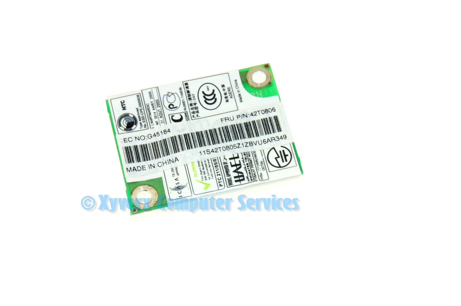 42T0806 42T0805 GENUINE OEM LENOVO MODEM CARD 3000 N100 0768 SERIES (GRD A)
