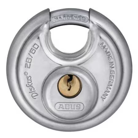 Abus 28/60 Ka Padlock, Keyed Alike, Partially Hidden Shackle, Disc Stainless