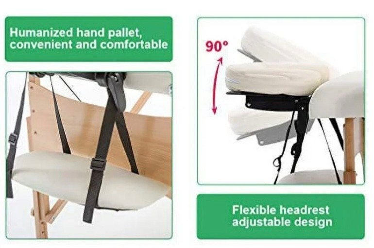 BestMassage Massage Table Adjustable 73 in, Cream, Open Box/Excellent Condition