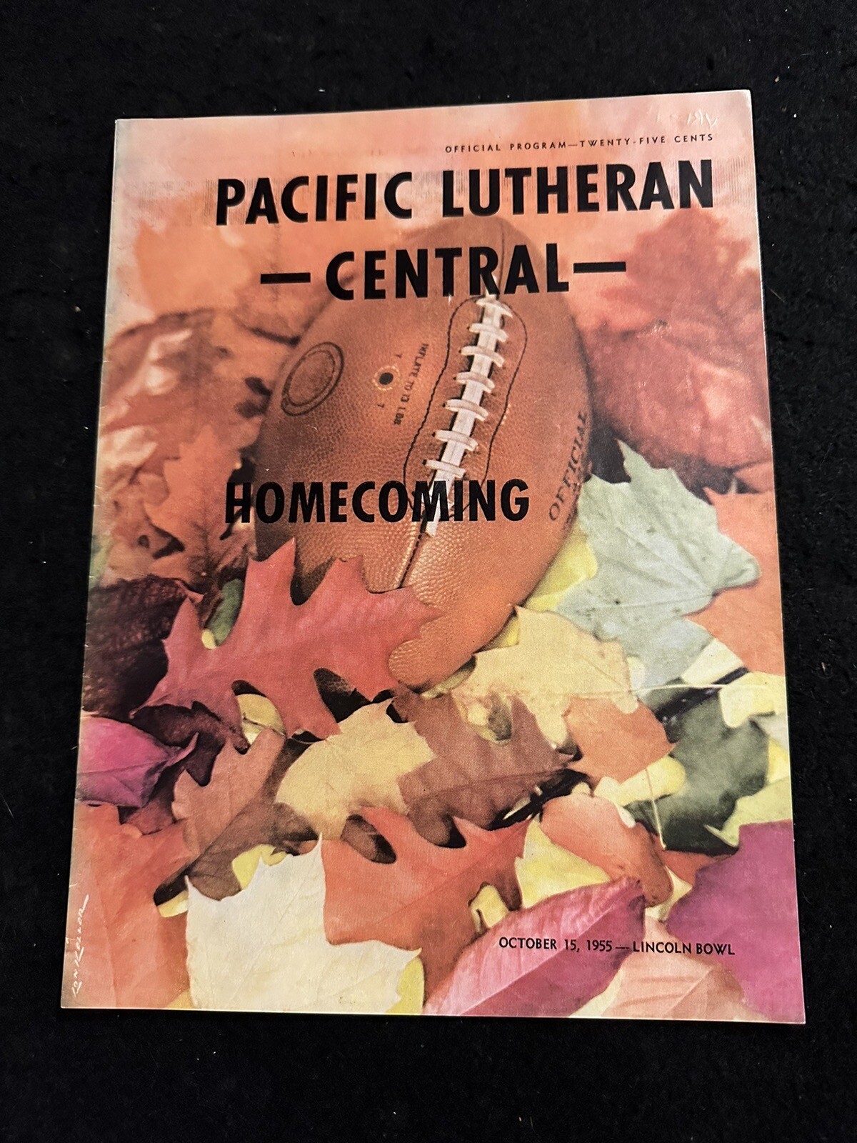 1955 NCAA Football Program Pacific Lutheran Lutes VS Central Washington Wildcats