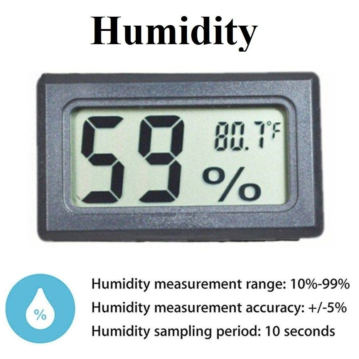 Digital LCD Indoor Temperature Humidity Meter Thermometer Fahrenheit Hygrometer
