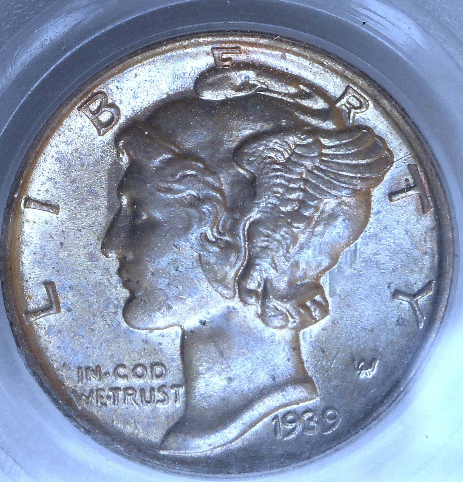 1939-s Mercury Dime . PCGS MS65  Gem BU . Old Blue Holder