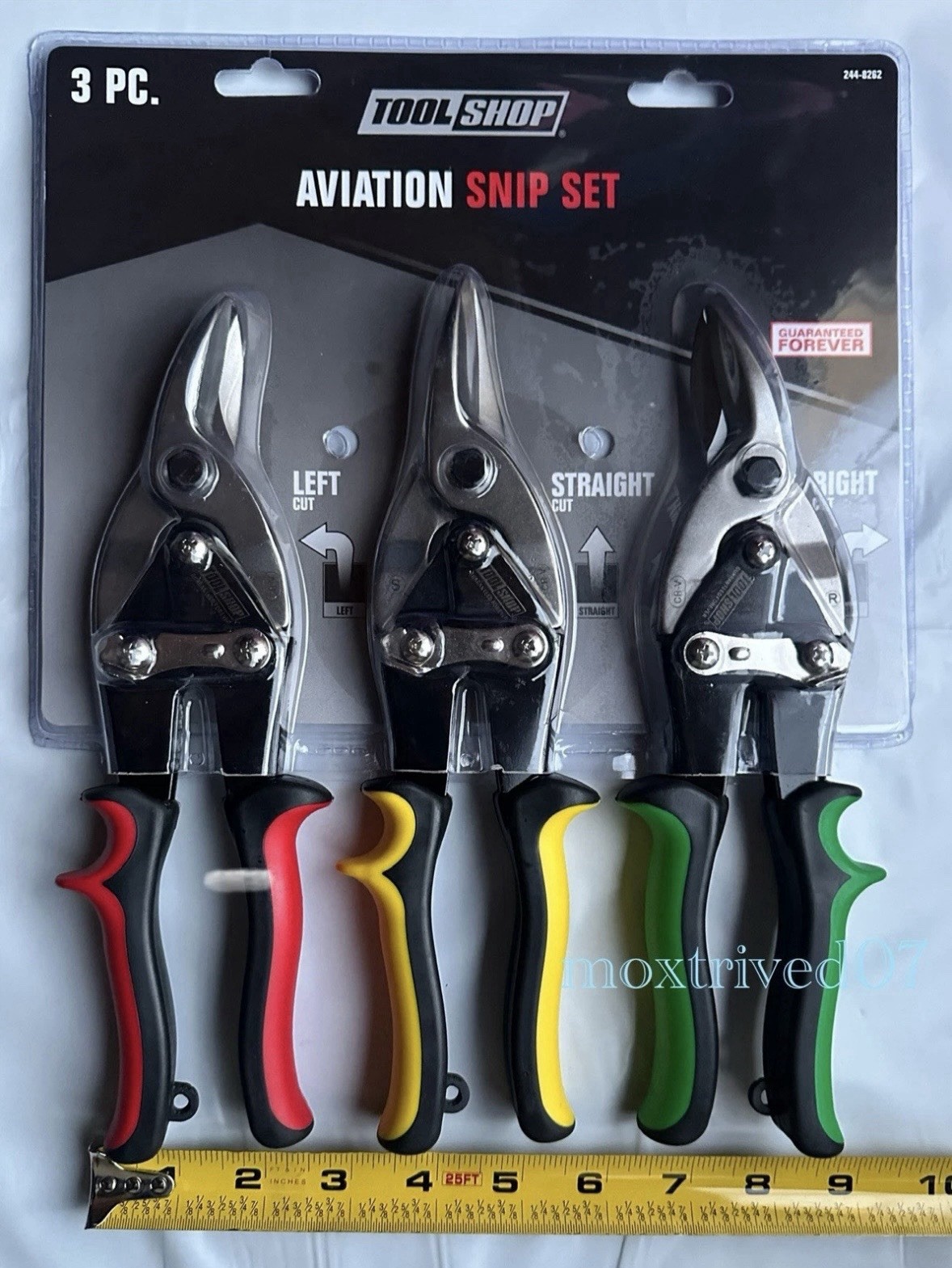 3 PCS 10” Aviation Tin Snip Set Straight Left Right Cut Sheet Metal Cutter Shear