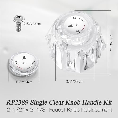 Faucet Handle Replacement Compatible with Delta Faucet RP2391 Single Clear Kn...